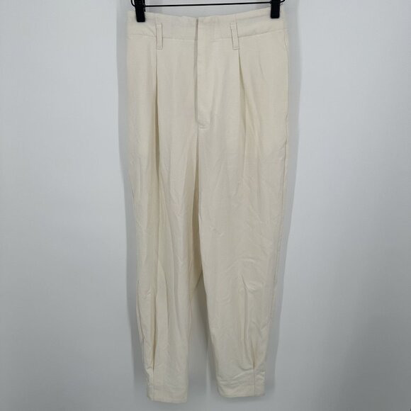 Zara Women's Cream Pants Tapered Leg Size Small - Picture 1 of 5